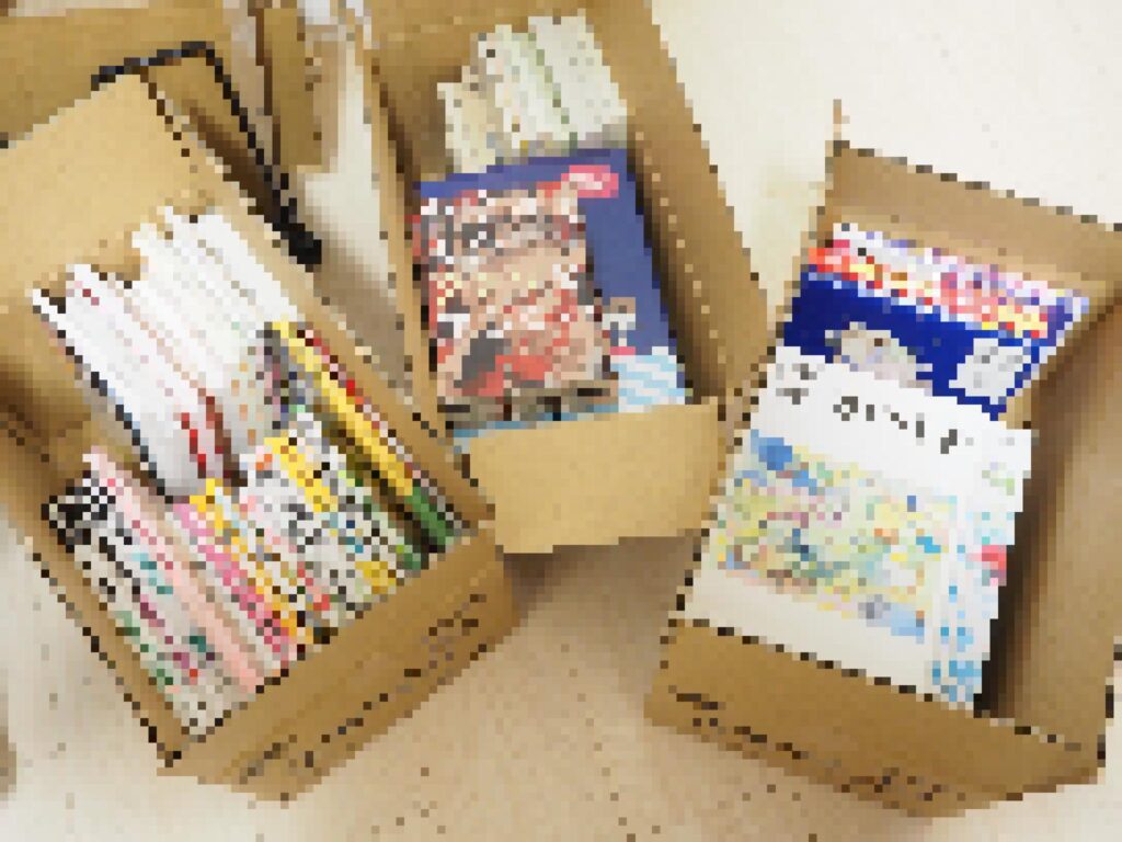 段ボールにつめた送付用の書籍